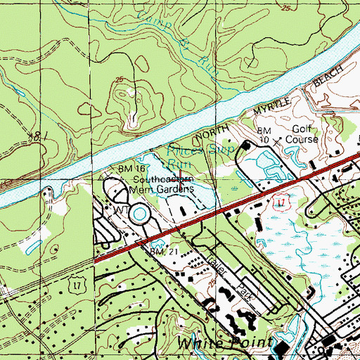 Topographic Map of Prices Swamp Run, SC