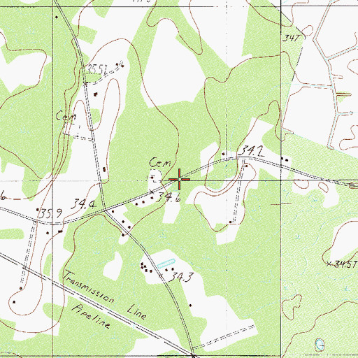Topographic Map of Prince William Church, SC