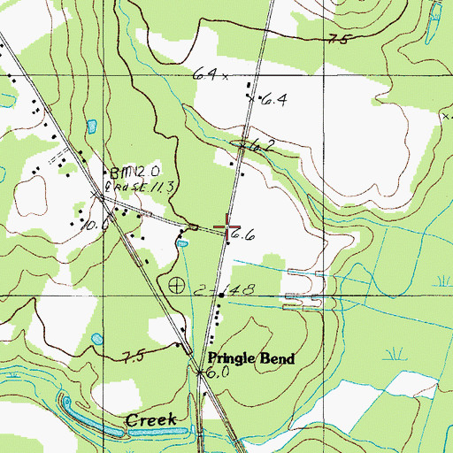 Topographic Map of Pringle Bend, SC