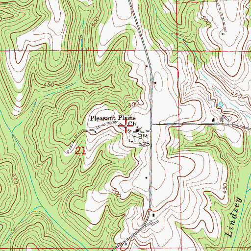 Topographic Map of Pleasant Plains Church, AL