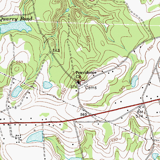 Topographic Map of Providence Baptist Church, SC