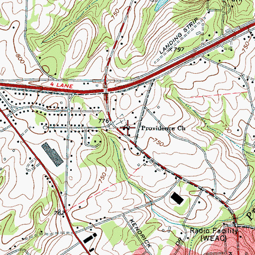 Topographic Map of Providence Baptist Church, SC