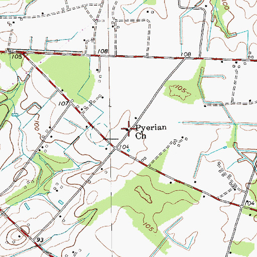 Topographic Map of Pyerian Church, SC