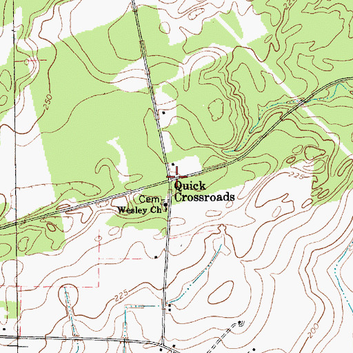 Topographic Map of Quick Crossroads, SC