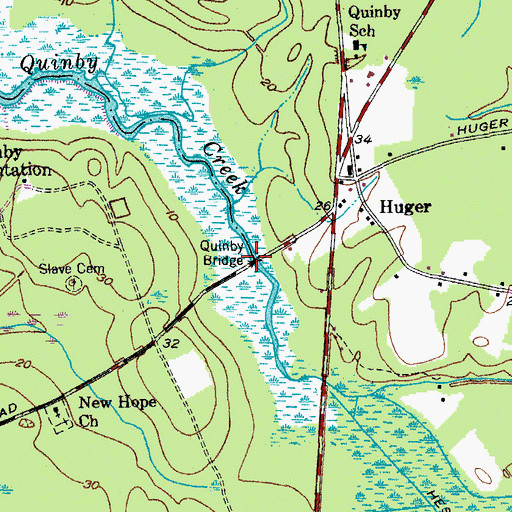 Topographic Map of Quinby Bridge, SC