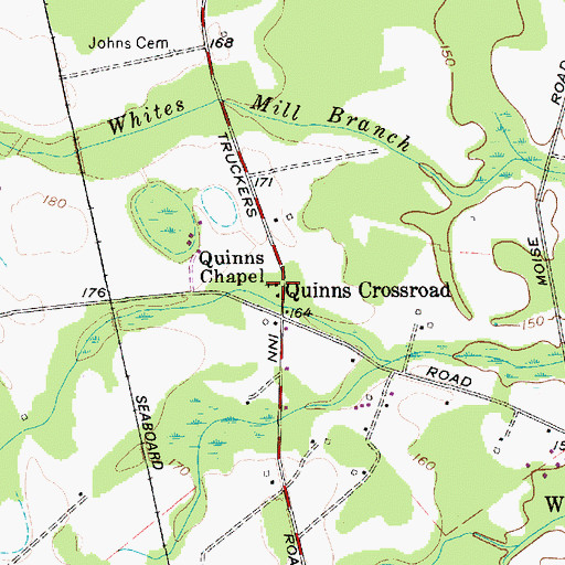 Topographic Map of Quinns Chapel, SC