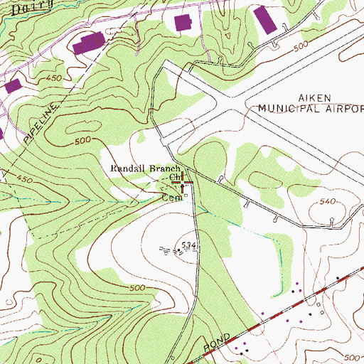Topographic Map of Randall Branch Baptist Church, SC