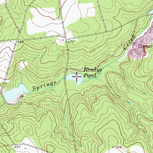 Topographic Map of Readys Pond, SC