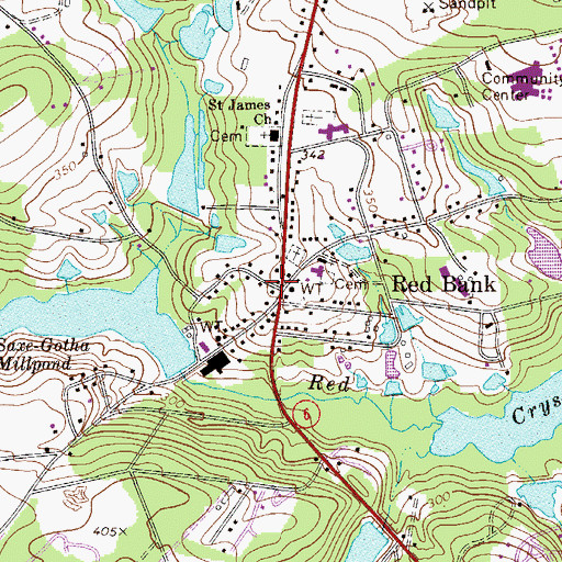 Topographic Map of Red Bank, SC