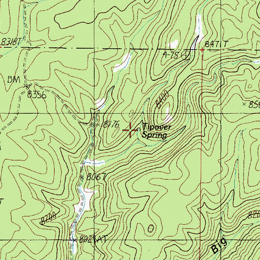 Topographic Map of Tipover Spring, AZ