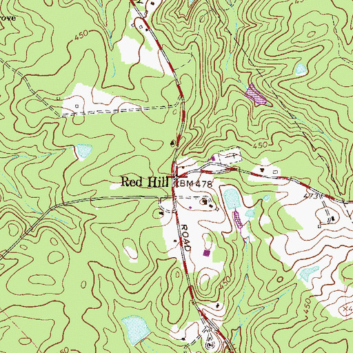 Topographic Map of Red Hill, SC