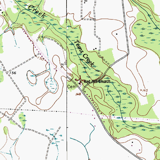 Topographic Map of Red Hill Church, SC