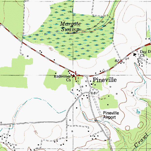 Topographic Map of Redeemer Church, SC