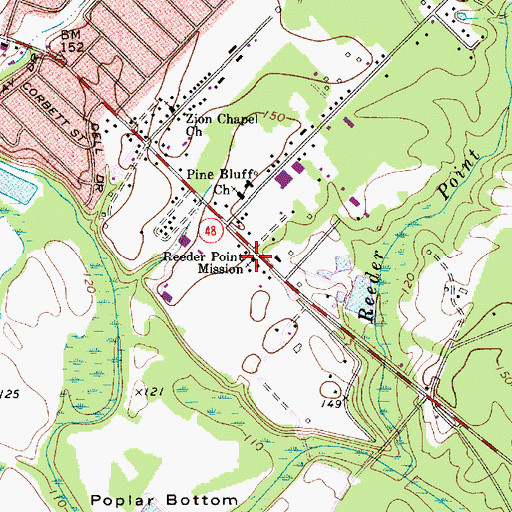 Topographic Map of Reeder Point Mission, SC
