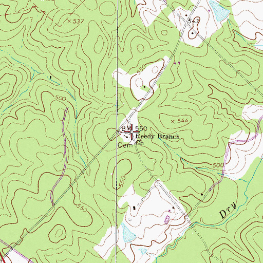 Topographic Map of Reedy Branch Church, SC
