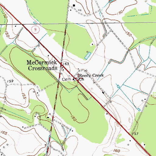 Topographic Map of Reedy Creek Church, SC