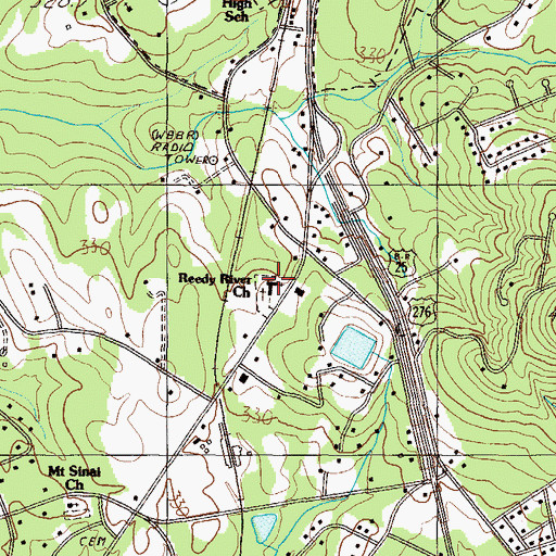 Topographic Map of Reedy River Church, SC