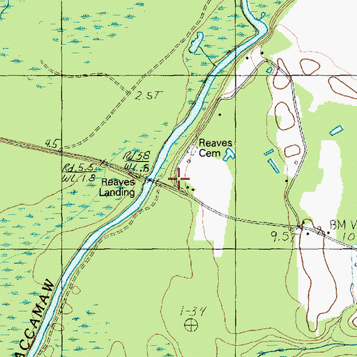 Topographic Map of Reaves Landing, SC