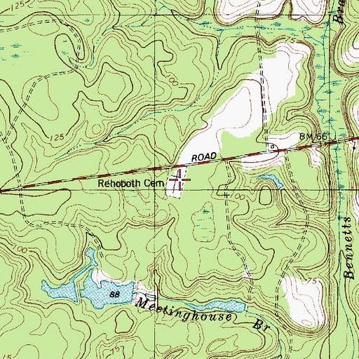 Topographic Map of Rehoboth Cemetery, SC