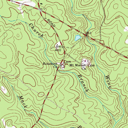 Topographic Map of Rehoboth Church, SC