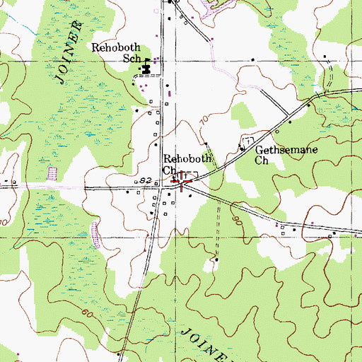 Topographic Map of Rehoboth Church, SC