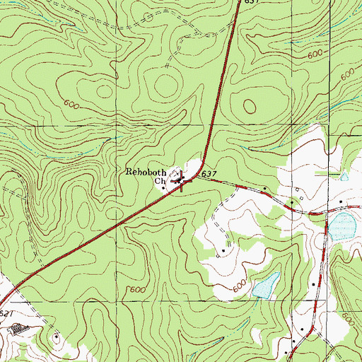Topographic Map of Rehoboth Church, SC