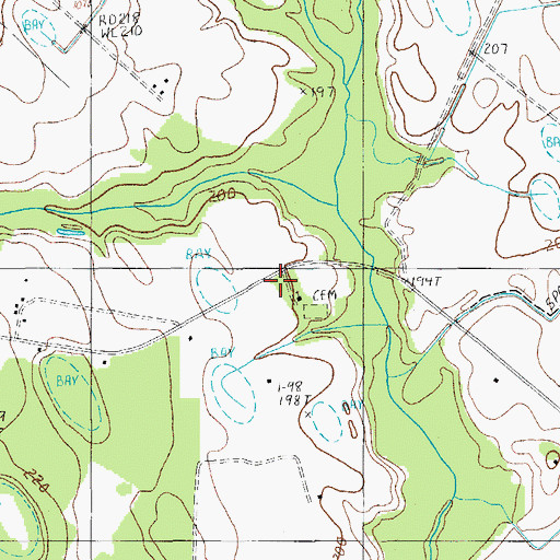 Topographic Map of Rembert Church, SC