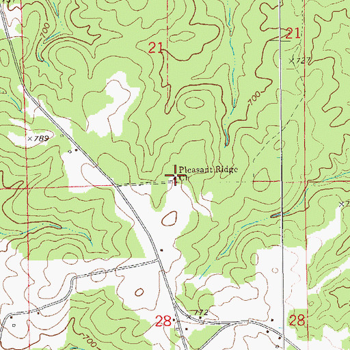Topographic Map of Pleasant Ridge Church, AL