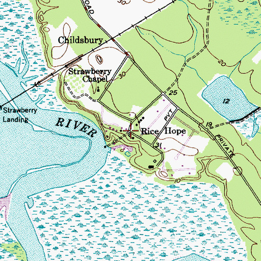 Topographic Map of Rice Hope, SC