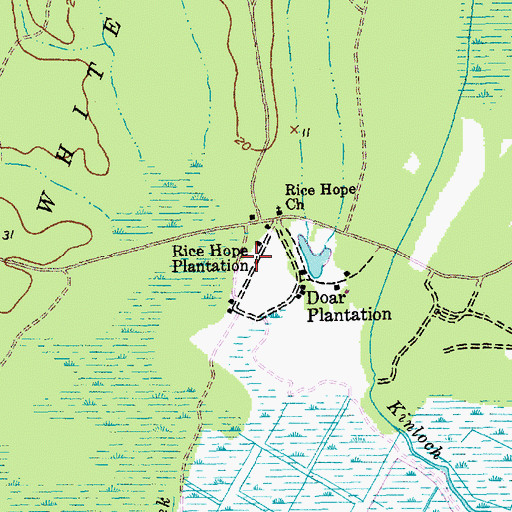 Topographic Map of Rice Hope Plantation, SC