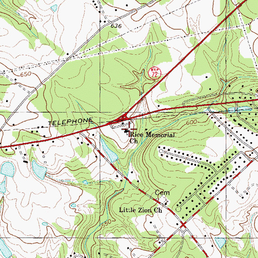 Topographic Map of Rice Memorial Church, SC