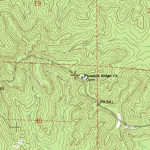 Topographic Map of Pleasant Ridge Church, AL
