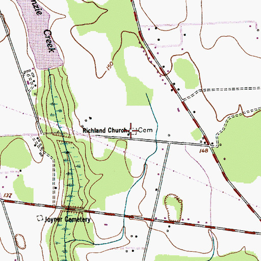 Topographic Map of Richland Church, SC