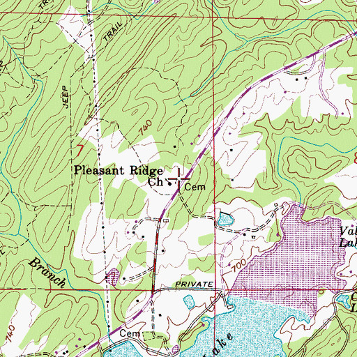 Topographic Map of Pleasant Ridge Church, AL