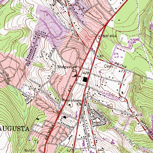 Topographic Map of Ridgeview Baptist Church, SC
