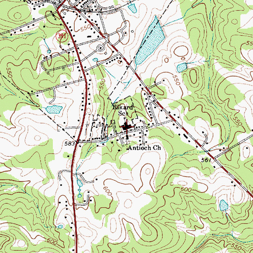 Topographic Map of Rikard School, SC