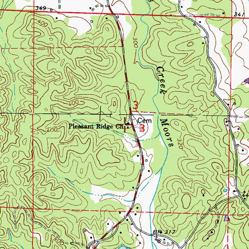 Topographic Map of Pleasant Ridge Church, AL