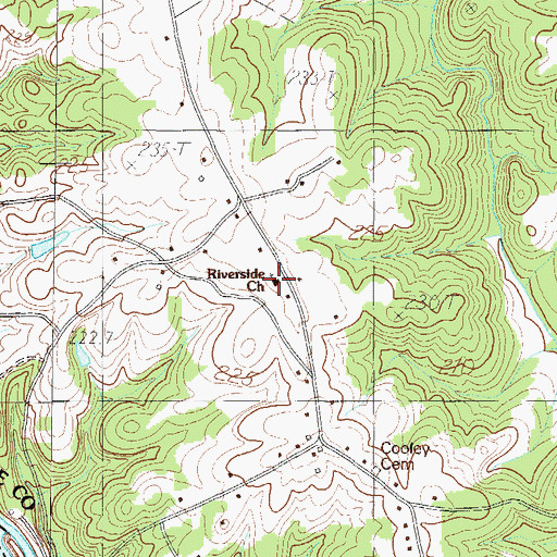 Topographic Map of Riverside Church, SC