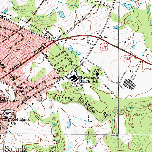Topographic Map of Riverside High School, SC