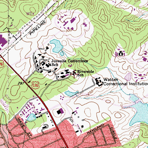 Topographic Map of Riverside School, SC