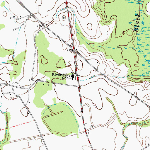 Topographic Map of Riverside School, SC