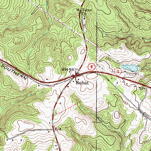 Topographic Map of Robat, SC