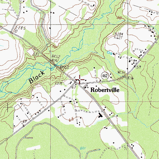 Topographic Map of Robertville, SC