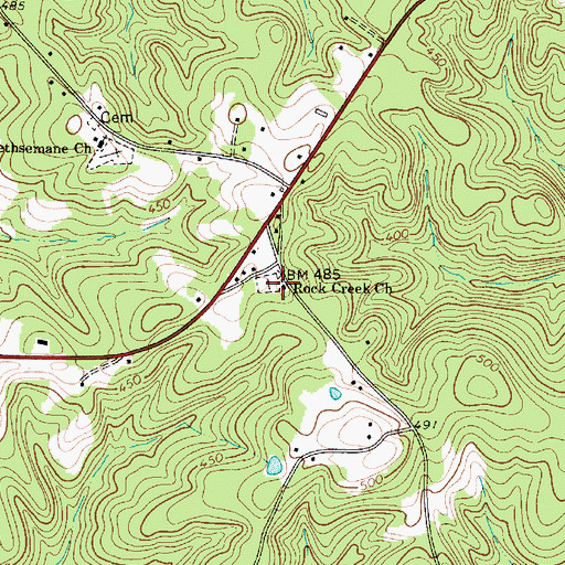 Topographic Map of Rock Creek Church, SC