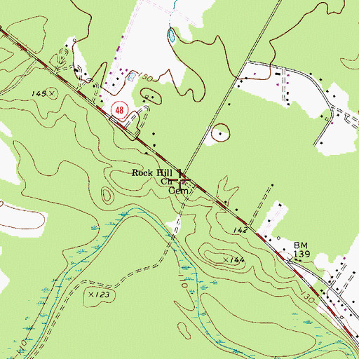 Topographic Map of Rock Hill Church, SC