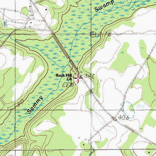 Topographic Map of Rock Hill Church, SC