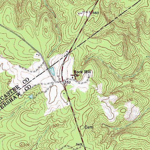 Topographic Map of Rock Hill Church, SC