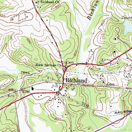 Topographic Map of Rock Springs Church, SC
