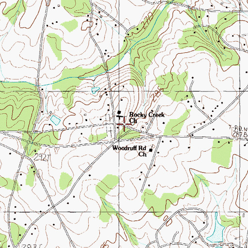 Topographic Map of Rocky Creek Church, SC
