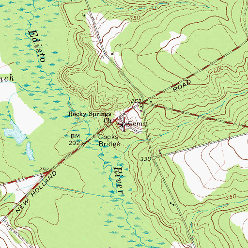 Topographic Map of Rocky Springs Church, SC